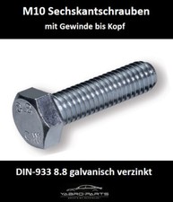 M10 DIN 933 8.8 Sechskant Schrauben verzinkte...
