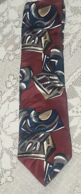 Chez Roffe New York Maroon Abstract Tie Silk | eBay