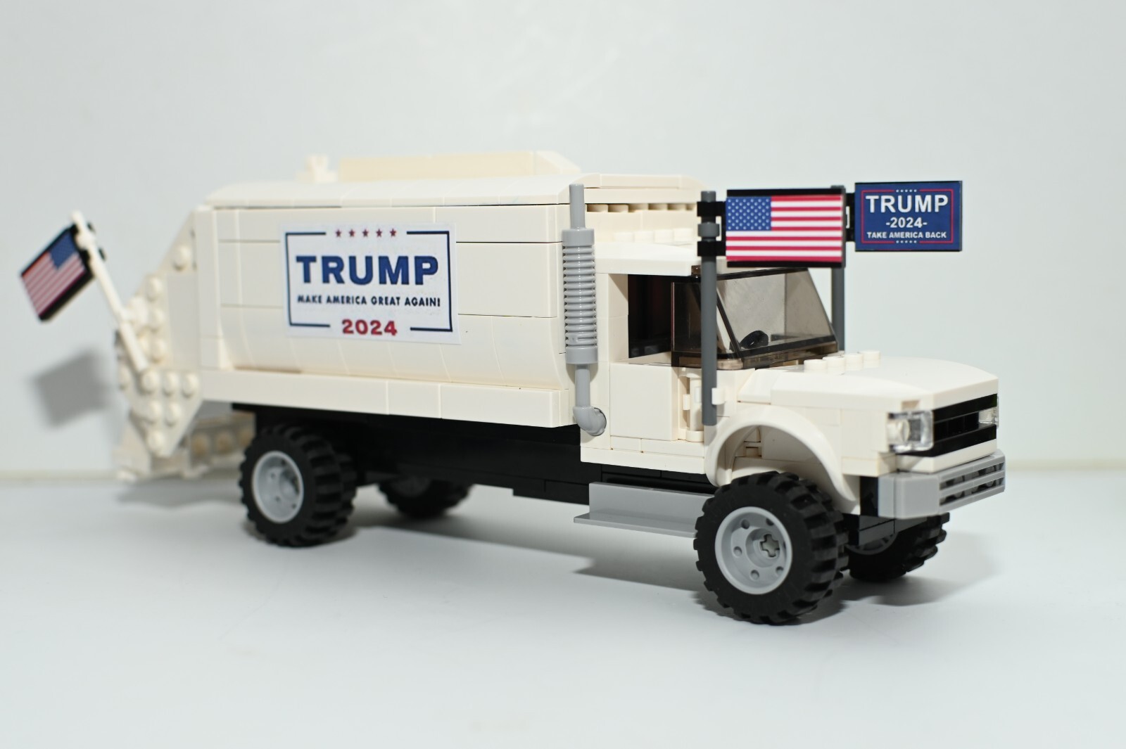 Trump Garbage Truck Trash Custom Model compatible and Built with LEGO® Bricks