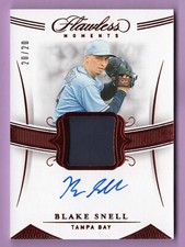 2020 PANINI FLAWLESS MOMENTS RUBY BLAKE SNELL #ED 20/20 AUTO JERSEY RPA RAYS