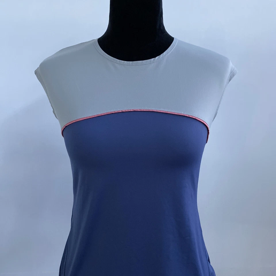 LIJA S Top Pequeño Crepúsculo Tenacious Damas Tenis Elástico Gris Azul Rosa Rayas  Foto 2 de 4