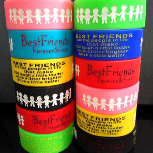 30 Colorful Best Friends Silicone Bracelets Friendship Flexible Rubber Wristband - 第 1/7 張圖片