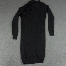 Lanvin River 2009 Sweater Dress Womens Medium  Alpaca Roll Neck Italy Ruched