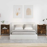 Nachttisch Set 2 StüCk RäUcheiche 49X36X61 Cm Holzwerkstoff