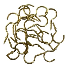 Goliath Industrial 50pc Brass Cup Screw Hooks 1-1/4"