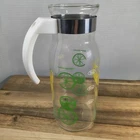 Vintage Pyrex Lemon Lime Refrigerator GLASS Pitcher Carafe 1 Qt. - NO LID