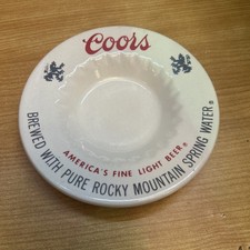 Vintage COORS LIGHT Beer 6" Ceramic Ashtray/Coin Dish Logo Advertising Mancave