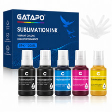 Sublimation-Ink-5PK-100ML for Supertank Inkjet Printer ET-2980 ET-2903 ET-2988