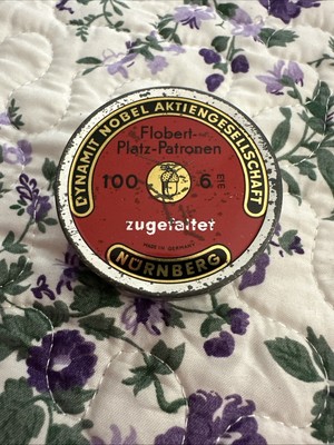 Vintage Nurnberg Germany Tin Empty Dynamit Nobel Aktiengesellschaft Zugefaltet