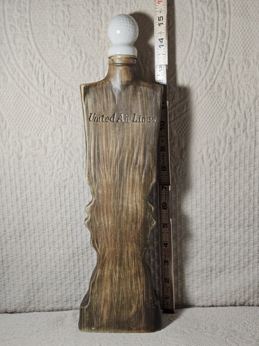 Vtg '74 United Airlines Hawaiian Tiki Golfball Beam Whiskey Decanter 15.25" Empt - Picture 7 of 11