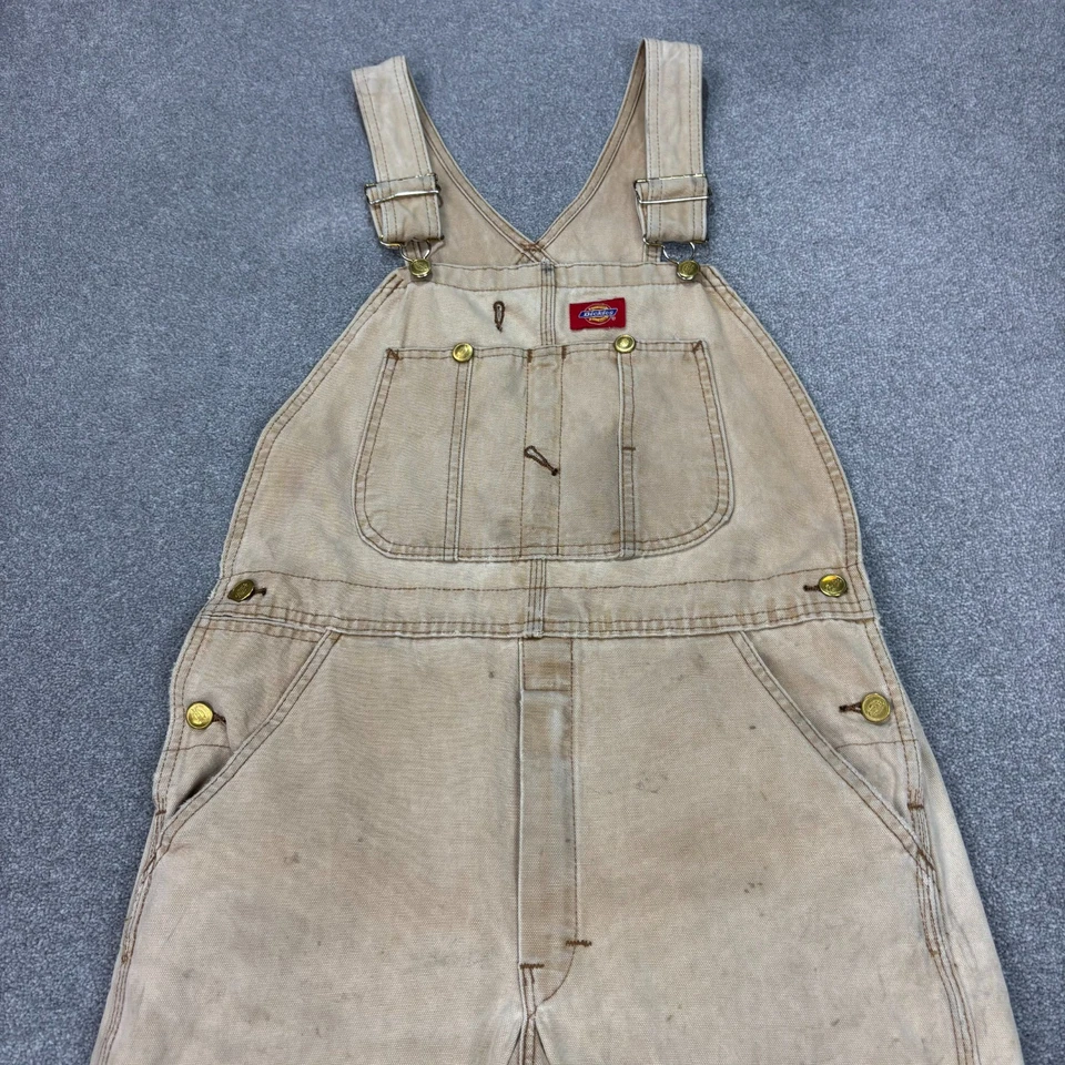 Peto Dickies Adulto 30x30 Marrón Babero Mono Ropa de Trabajo Lona Carpintero Hombres Foto 2 de 4