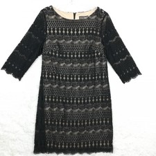 Jessica Howard Womens Dress Shift All Over Lace Black Overlay Above Knee 10