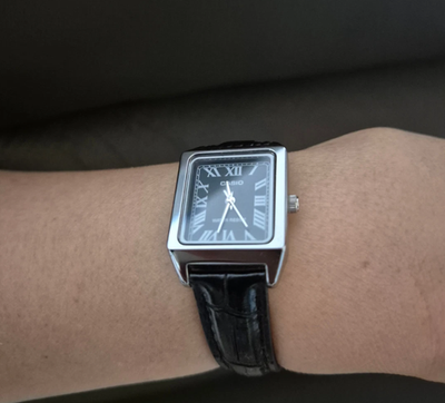 Casio Classic Square Tank Watch LTP-V007L-1B Black Dial Roman