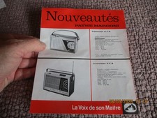 Ancien Dépliant Catalogue Ancienne Radio Transistor Pathé Marconi Tourne Disque