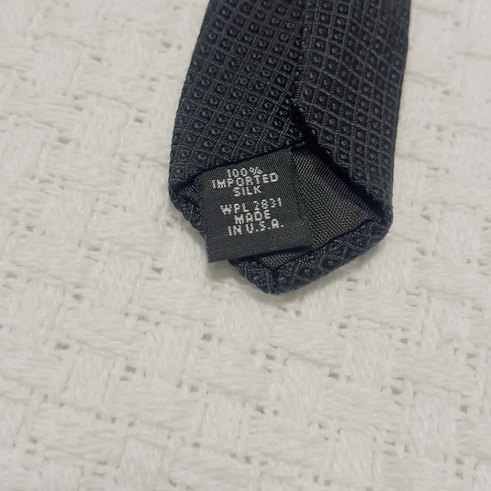 Corbata Bugatti Vintage Para Hombre 100% Seda Negra Hecha en EE. UU. Estilo Clásico Foto 4 de 4