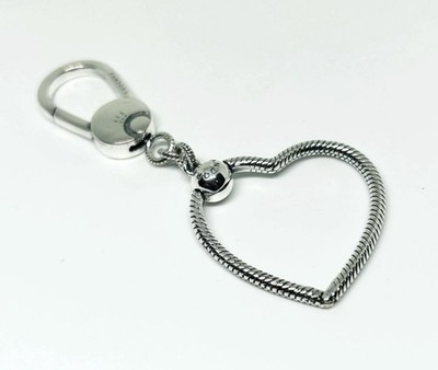 New Pandora Moments Authentic Brand Sterling Silver XLheartKeychain Charm Holder