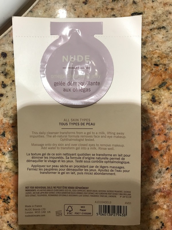 NEW NUDE CLEANING JELLY SAMPLE GREAT 4 TRAVEL & HOLIDAYS