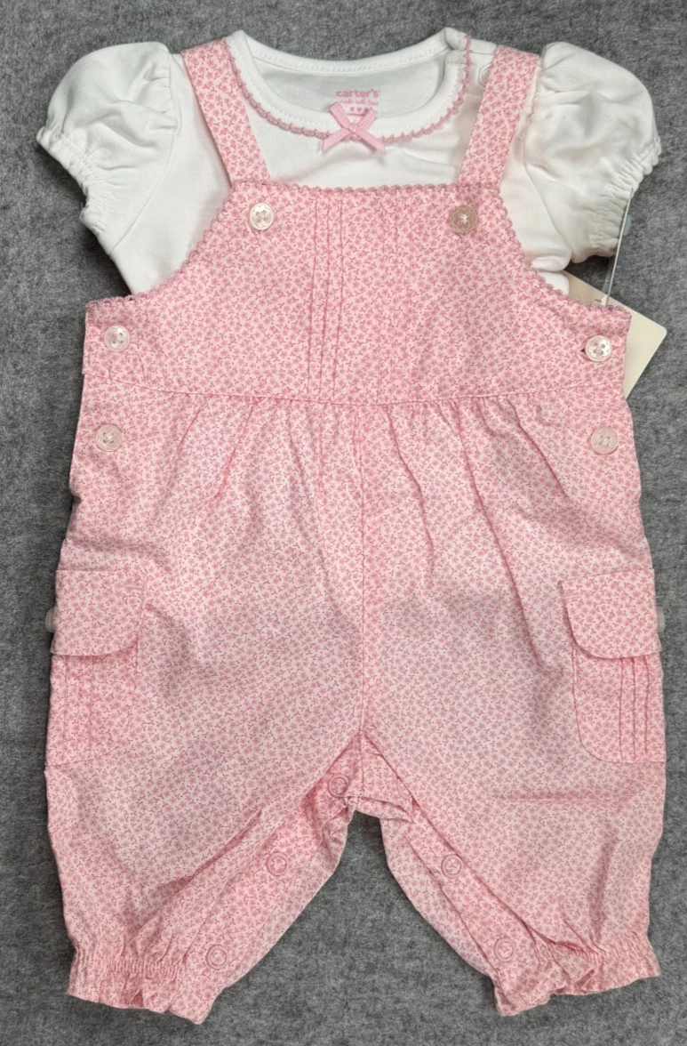 Baby Girl Clothes New Vintage Carter's Newborn 2pc Pink Floral Overalls Outfit
Opens in a new window