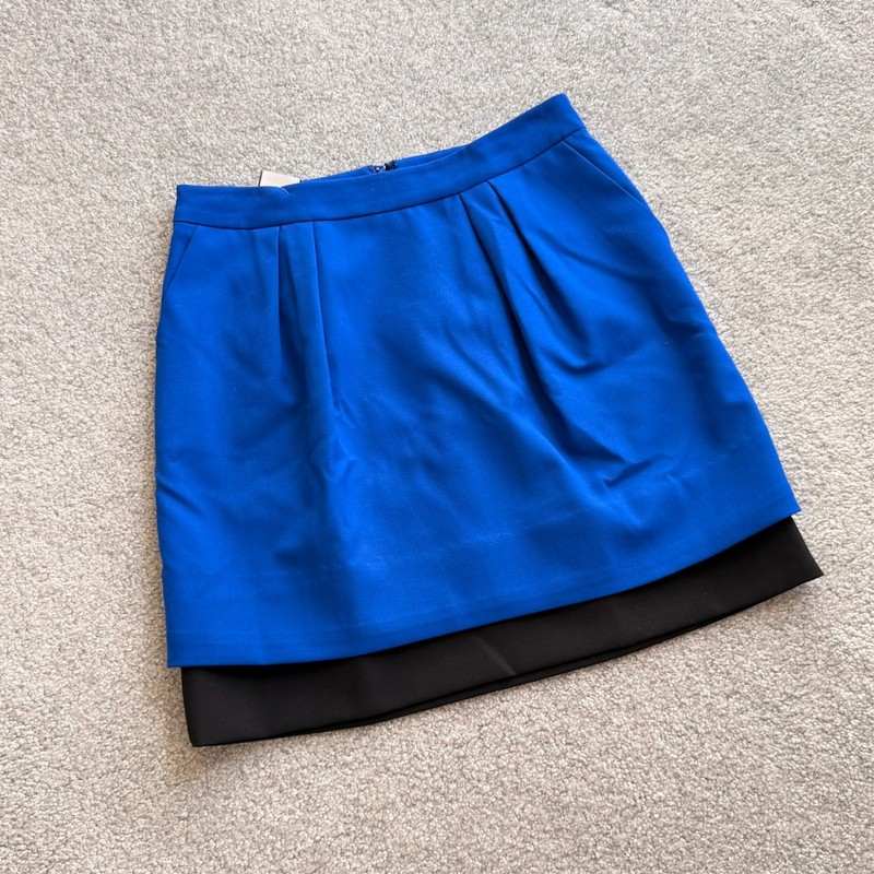 Vince Camuto Layered Colorblock Mini Skirt Tiered Fashionista OOTD US 4