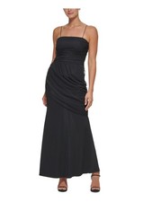 DKNY Womens Black Lined Sleeveless Strapless Maxi Formal Gown Dress 2