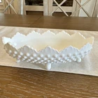 Fenton Hobnail Milk Glass 8" Vintage Oval Pickle Dish or Bowl Scalloped Edge
