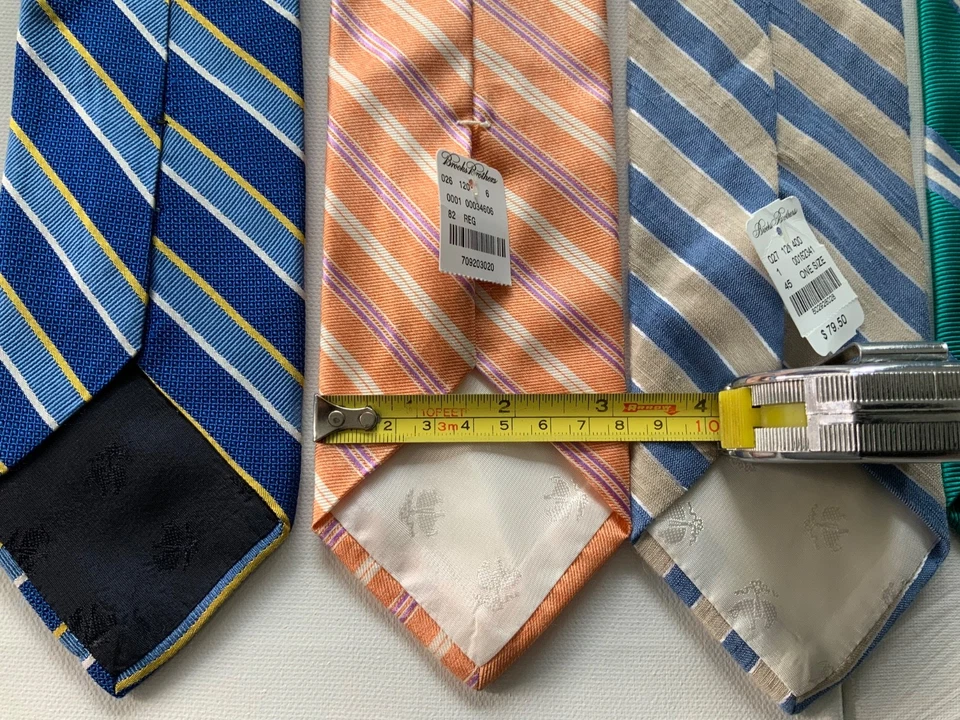 "Corbatas Brooks Brothers para hombre colores pastel 3""-3,25"" de ancho lote de 7 REPP RAYAS EE. UU." Foto 3 de 4