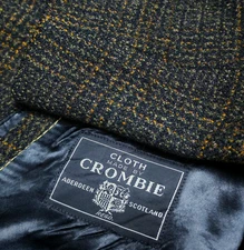 1960s vintage Crombie pure wool tweed classic glen check over coat 46R 46S