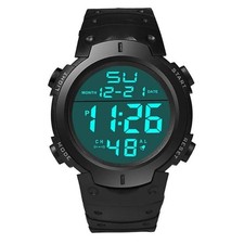 Men's Sport LED Digital Watch Multi-functional Rubber Fitness Athlete Electronic