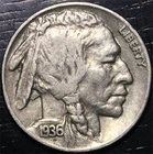 1936 Buffalo Nickel 5c US Coin Philadelphia mint
