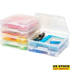 Clear Scrapbook Storage Case Portable Organizer Crafts Papers Supplies New