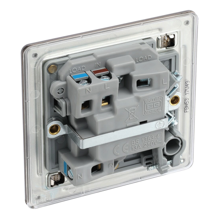 BG Nexus NBN53-01 Metal Switched Fused Spur With Flex Outlet & Neon In Black Nickel Nbn53 01 - Foto 7