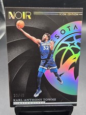 Karl-Anthony Towns 2023-24 Panini Noir #93 Icon Edition Holo Silver /49