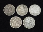 Group of 5 Liberty Seated Silver Dimes Mixed Conditions NICE!
