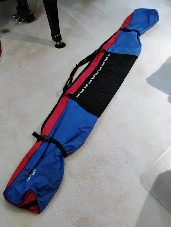 Bolsa de esquí, MARKER, grande, acolchada, logotipo olímpico de Salt Lake City 2002, rojo/blanco/azul Foto 2 de 4