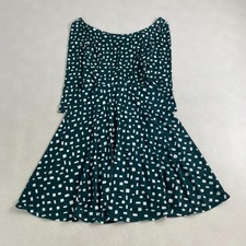 Prada Silk Dress with Tag Green 3/4 Sleeve Pattern Size 42 M/L Japan