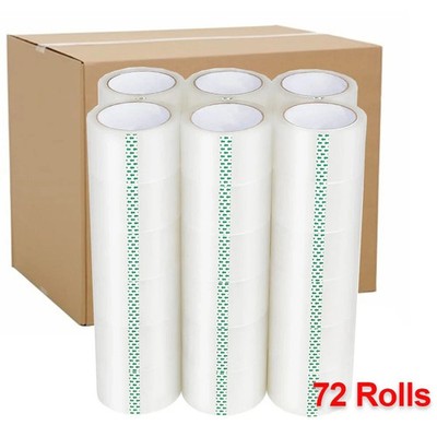 72 Rolls Heavy Duty Clear Packaging Tape 2 Mil 2'' x 110 Yard 2'' x 330'