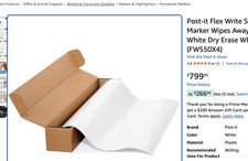 Post-it Flex Write Surface, Permanent Marker Wipes Away with Water, 50ft x 4ft