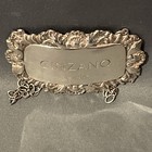 Silber Dekanter Etikett "Cinzano" gepunzt London 1972 Hersteller D J Silver London