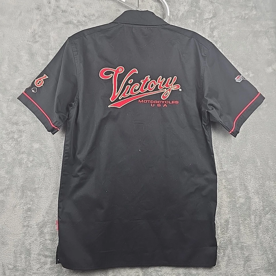 Victory Motorcycle Mechanics Shirt Size Small Button Up Short Sleeve Biker - Image 2 of 4