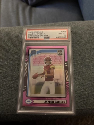 2024 Donruss Jayden Daniels Optic Preview-Pink PSA 10