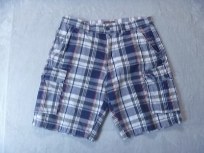 Great Northwest Cargo Shorts Mens Size 36 Blue Plaid Casual Chino Cotton