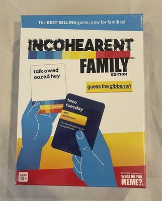 INCOHERENT Family Edition Card/Board Game  Guess The Gibberish  NEW Sealed