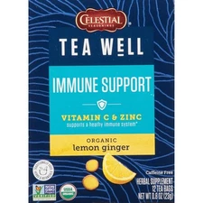 Celestial Seasonings TeaWell Herbal Tea, Caffeine Free, Organic Lemon Ginger, 12