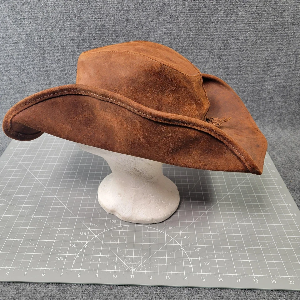 Minnetonka Silverton Sombrero Vaquero Ajustado Para Hombres Grande Cuero Marrón Western Concho Foto 3 de 4