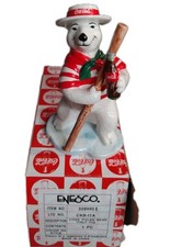 Vintage 1997 Around The World ITALY Coca Cola Polar Bear Holding Coke 4.75" H