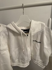 ALPHALETE CLASSIC CAPITAL CROP HOODIE WOMEN  S - WHITE - SIZE SMALL S