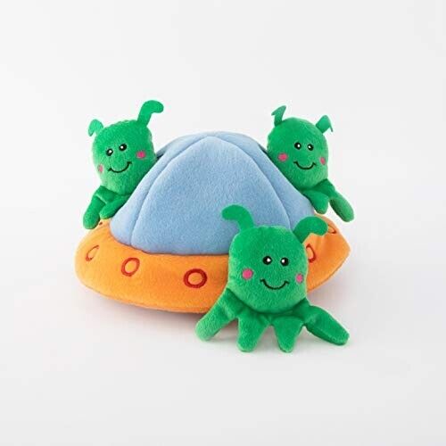 ZippyPaws Zippy Burrow Interactive Dog Toy Aliens in UFO 1950 - Picture 1 of 3