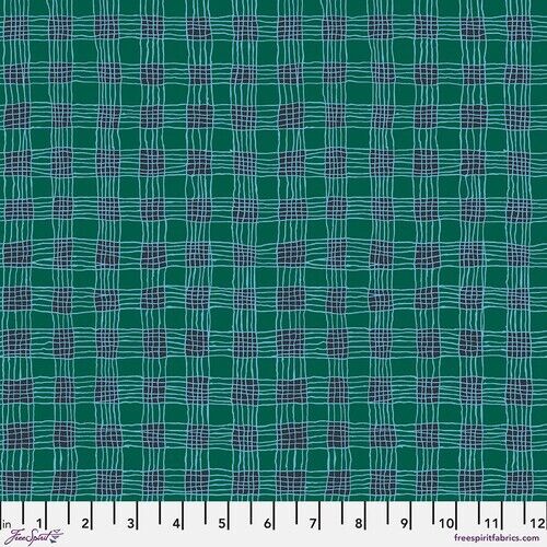 Gingham, Aqua - Kaffe Fassett Collective Quilt Fabric 100% Cotton By The Yard - Picture 1 of 3