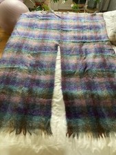 100 mohair vintage Plaid Shawl Wrap Stunning  Luxurious Huge 70 X 50