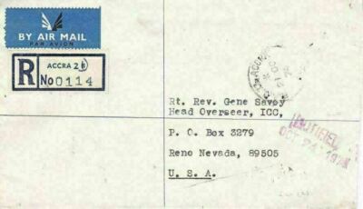 1974 Ghana #294(3),#296,#528(2) on Reg Cover to Reno NV;sports